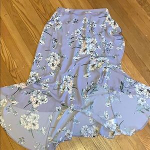 Long Floral Purple Skirt